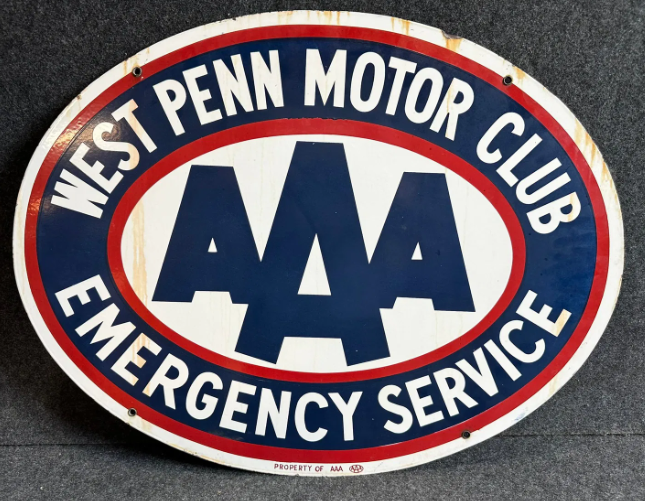 West Penn Motor Club DSP AAA Emergency Service Sign