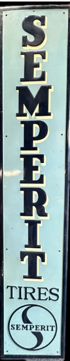 Semperit Tires Embossed Two Tone Blue SST Sign