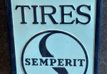 Semperit Tires Embossed Two Tone Blue SST Sign