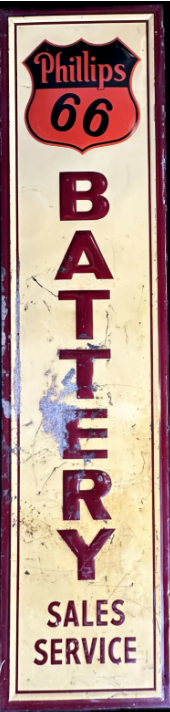 Phillips 66 Battery Sales Service 6 Foot SST Embossed Sign