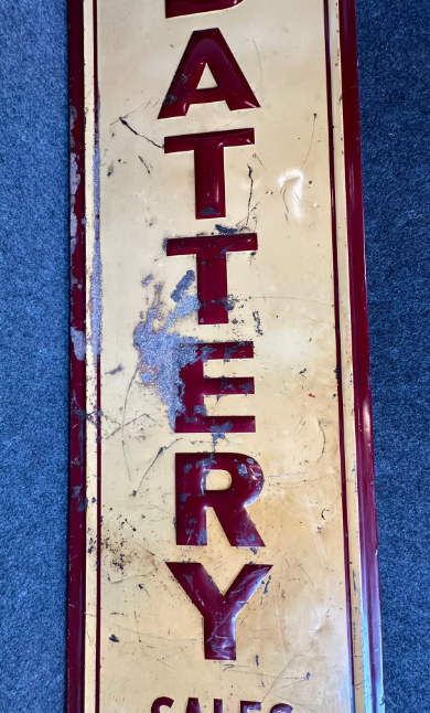 Phillips 66 Battery Sales Service 6 Foot SST Embossed Sign