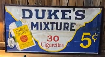 Duke’s Mixture 30 Cigarettes Tobacco Linen Cloth Banner Sign