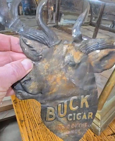 Buck Cigar King of the Range Die Cut SST Sign