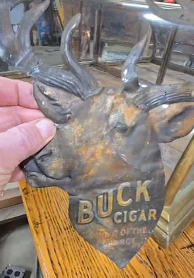 Buck Cigar King of the Range Die Cut SST Sign
