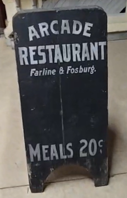 Arcade Restaurant Meals 20 Cents Wood Two-Sided Sidewalk Sign
