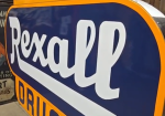 Rexall Drugs Henderson SSP on Two Sides Hanging Sign Millington Michigan