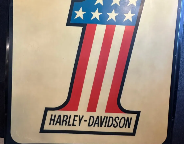 Harley Davidson #1 AMF Plastic Lighted Advertising 6′ Tall Sign Panel