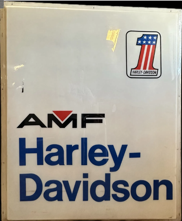 AMF Harley Davidson #1 Original Motorcycle Plastic Lighted Advertising 6′ Tall Sign Panel