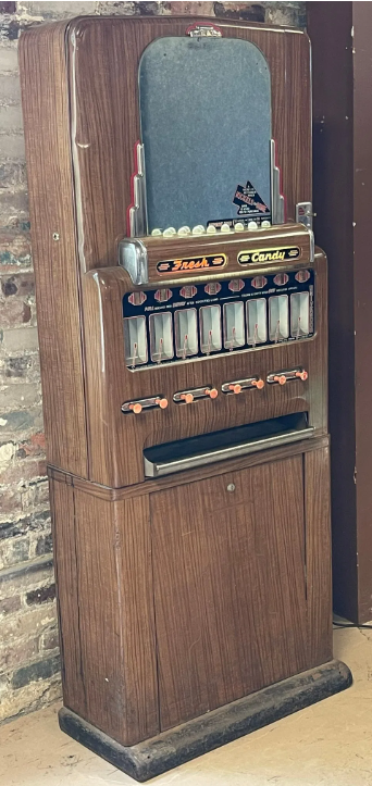 Stoner Fresh Candy Wood Grain Painted 1920s Lighted Machine