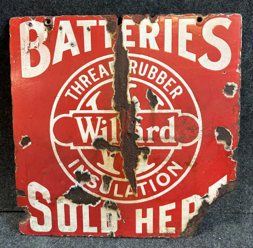 Willard Batteries Sold Here DSP Advertising Sign