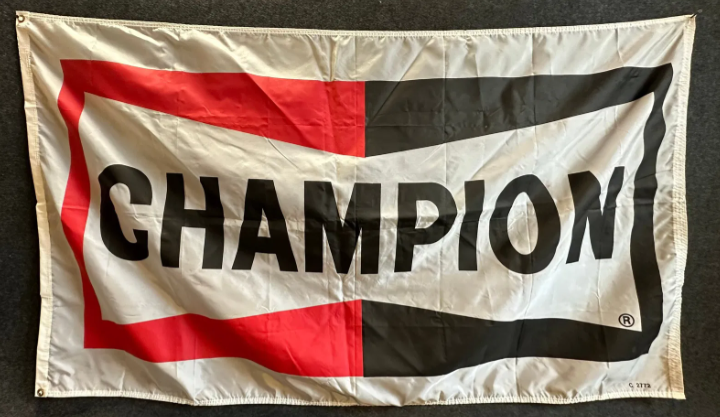 Champion Spark Plugs Canvas Hanging Advertising Banner