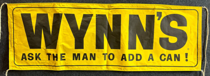 Wynn’s Canvas Original New Old Stock Advertising Banner