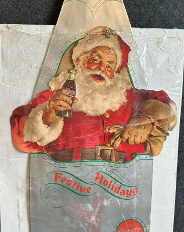 Coca Cola Festive Holidays Santa Claus Cardboard Sign