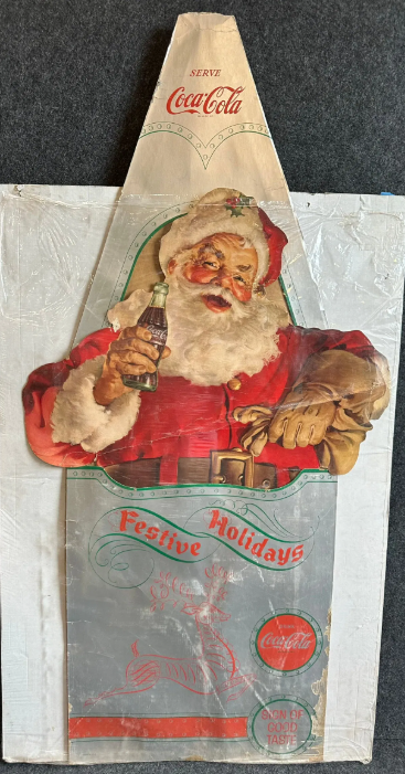 Coca Cola Festive Holidays Santa Claus Cardboard Sign