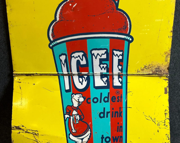 ICEE Coldest Drink In Town Slurpee Two-Piece DST Swinger Sign