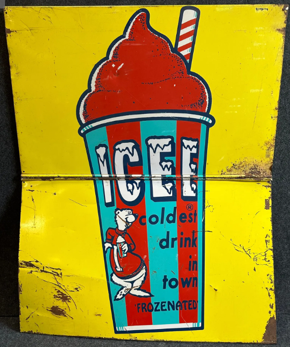 ICEE Coldest Drink In Town Slurpee Two-Piece DST Swinger Sign