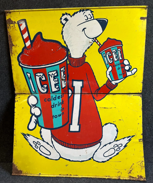 ICEE Coldest Drink In Town Slurpee Two-Piece DST Swinger Sign