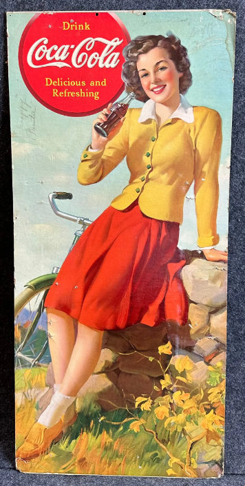 Drink Coca Cola Delicious & Refreshing Cardboard Sign