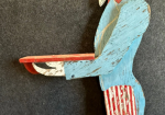 Early American Red White Blue Carved Wooden Uncle Same Mailbox Sign