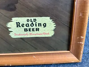 Old Reading Beer Framed Cardboard Sign