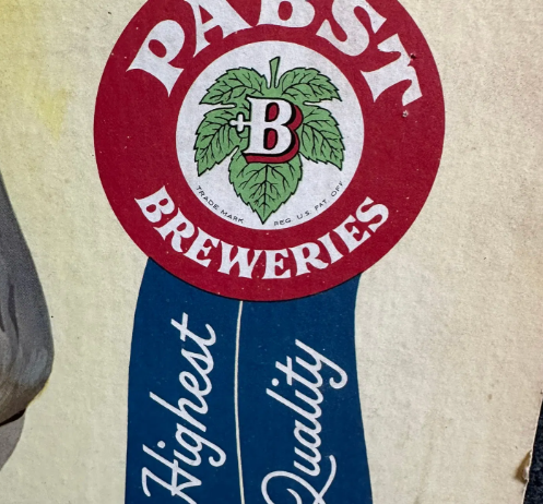 Pabst Breweries Bock Beer Cardboard Easel Back Sign