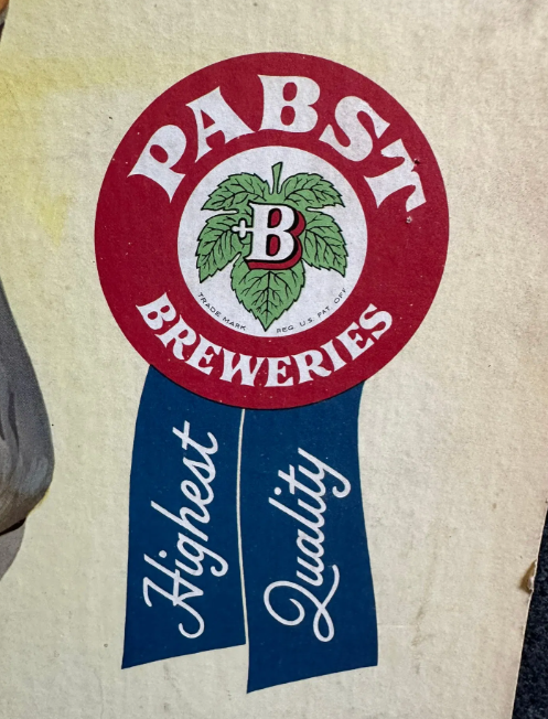 Pabst Breweries Bock Beer Cardboard Easel Back Sign