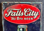 Falls City Embossed Hi Bru Beer SST Sign