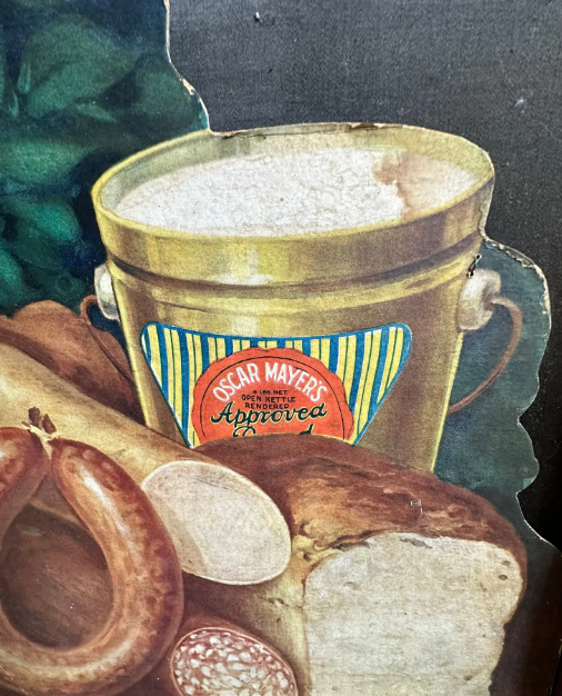 Oscar Mayer’s Approved Meat Products General Store Cardboard Advertising Sign