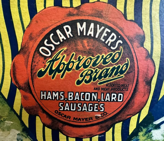 Oscar Mayer’s Approved Meat Products General Store Cardboard Advertising Sign