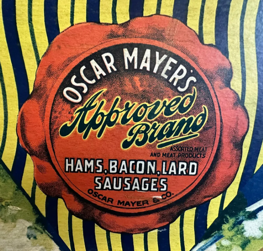 Oscar Mayer’s Approved Meat Products General Store Cardboard Advertising Sign