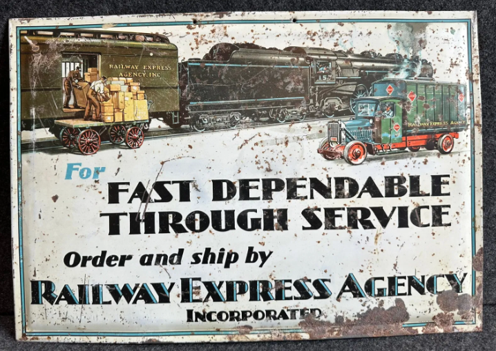 Railway Express Agency Single Sided TOC Sign