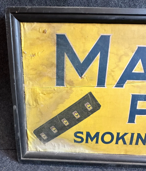 Mayo’s Plug 5′ Wood Framed Canvas Advertising General Store Banner