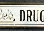 Riddle’s Drug Store Early 1900s Porcelain Etched Advertising Store Sign