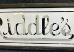 Riddle’s Drug Store Early 1900s Porcelain Etched Advertising Store Sign