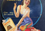 Old Gold Cigarettes Flapper Girl Cardboard Easel Back Sign