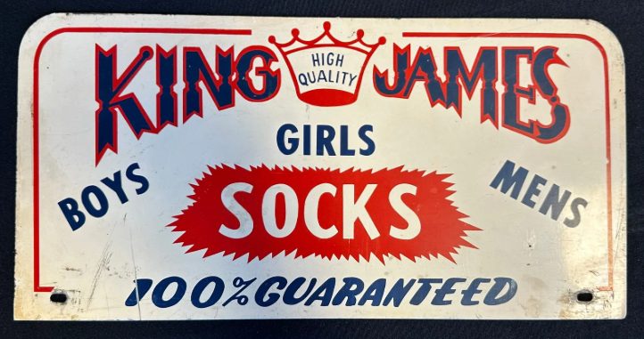 King James Socks DST Rack Topper Sign