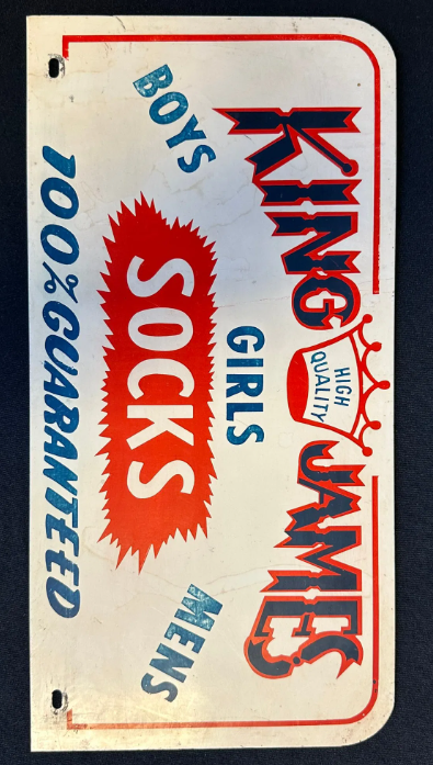King James Socks DST Rack Topper Sign