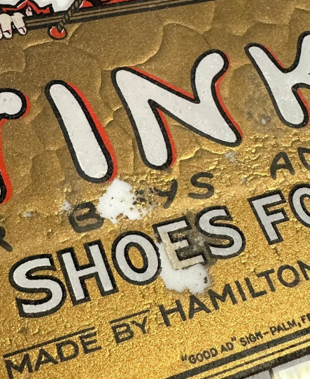 Twinkies For Boys & Girls Happy Shoes Milk Glass Sign w/ Cupie