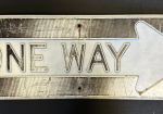 One Way Embossed Heavy Stamped Steel Sign