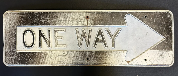 One Way Embossed Heavy Stamped Steel Sign