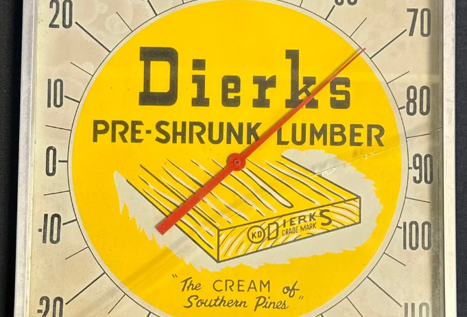Dierks Pre-Shrunk Lumber Glass Face 12″ Dial Thermometer