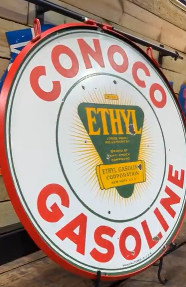 Conoco Gasoline with Ethyl DSP 30 Inch Sign