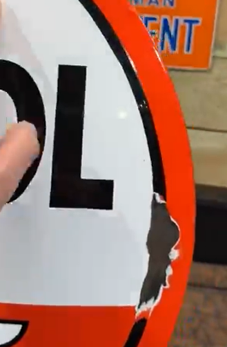 Veedol Motor Oil Convex Domed SSP 19 Inch Sign