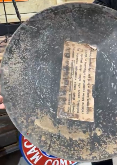 Texaco Motor Oil Black T SSP Convex 25 Inch Foreign Sign