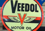 Veedol Motor Oil Cream Color SSP 27 Inch Sign