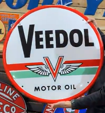 Veedol Motor Oil Green Band with Wings SSP 29 Inch Sign
