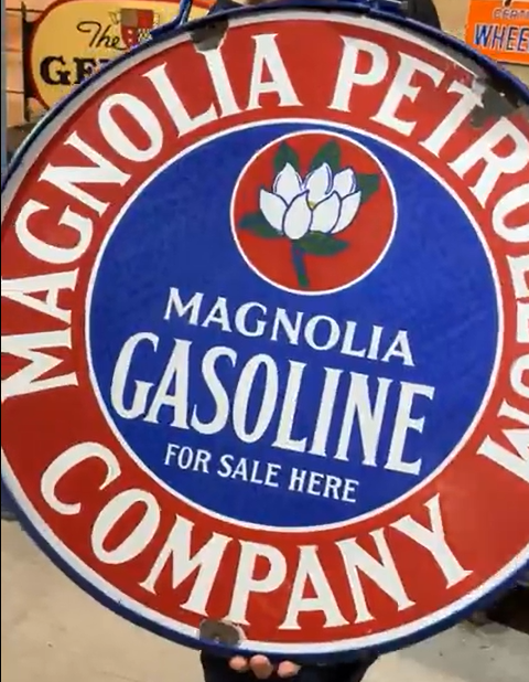 Magnolia Petroleum Company DSP 30 Inch Gasoline Sign