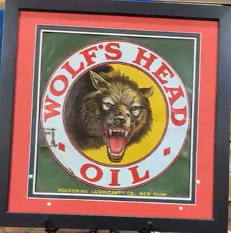 Wolf’s Head Oil SST Sign Framed