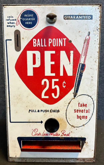 Ball Point Pen 25 Cent Counter-Top Store Display with Working Key