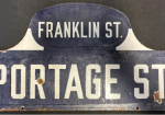 Franklin & Portage Cobalt Blue & White DSP Street Sign